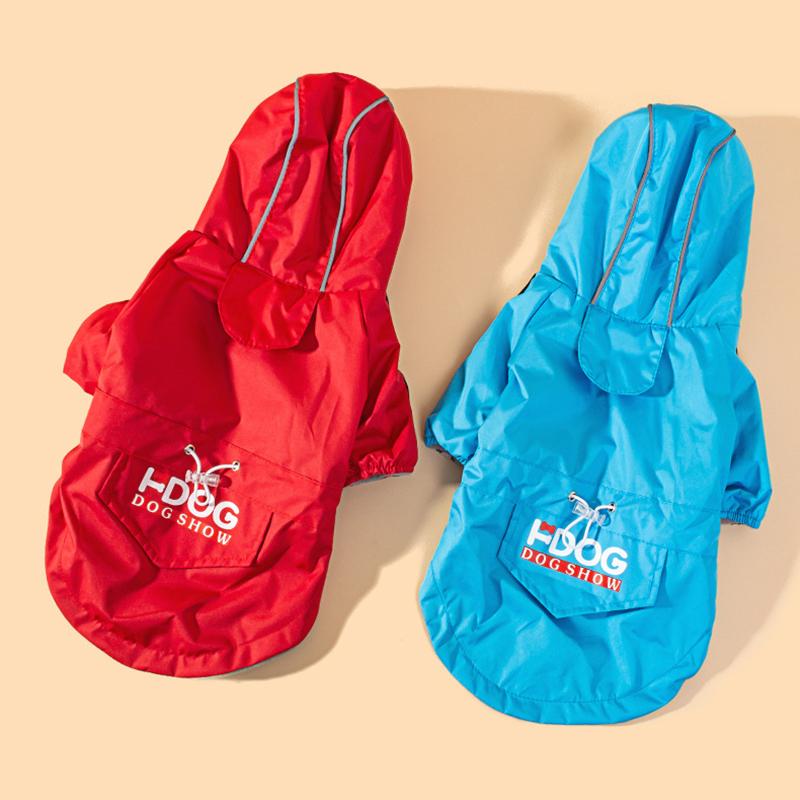 Haustier Hund Regenmantel reflektierend mit Kapuze wasserdicht plus Baumwolle Hund Windjacke modisch vielseitig Katze Kleidung Hundekleidung