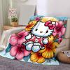 1pc Hello Kitty in Tropical Paradise Blanket Soft Warm Throw Blankets for Home Decor Gift, Living Room, Travel, Camping, Car Blankets, Beach, Office N