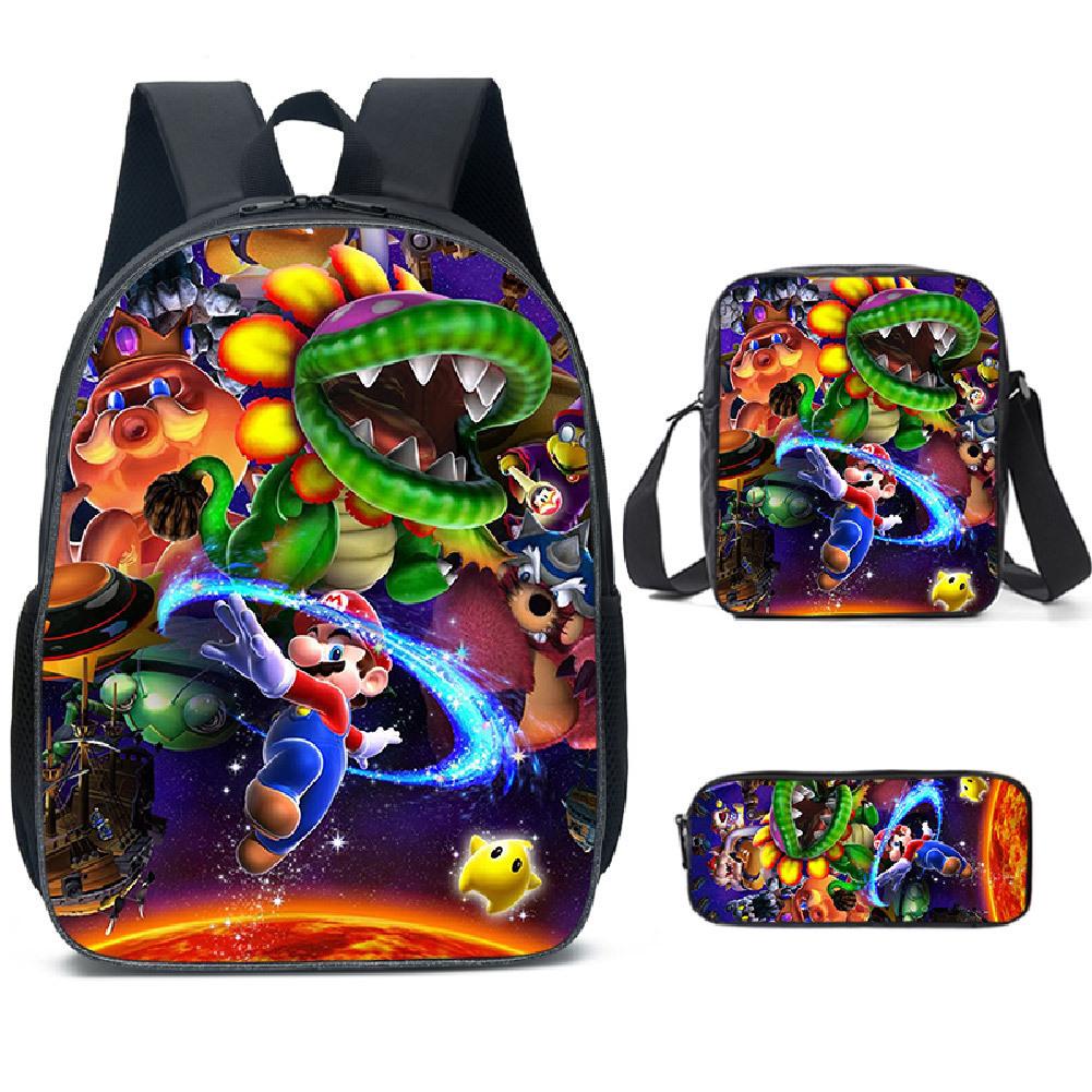 Cartoon Backpack, Primary And Secondary School Students Three-Piece Set, School Bag, Backpack, Shoulder Bag, Pencil Case.