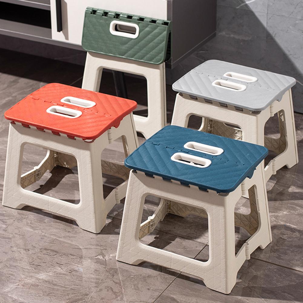 Folding Step Stool with Handle Thickened Footstool Non-Slip Foldable Stool Supports Up To 441LBS for Kitchen Bathroom Bedroom