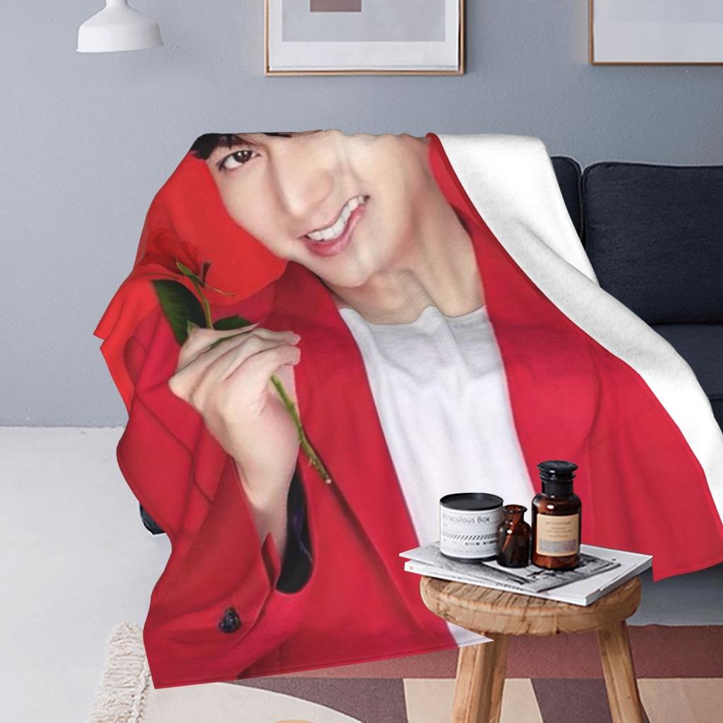 Kpop Lee Min Ho  Blankets Flannel Sofa Throw Blanket Lightweight for Home Bedroom Office Throws Bedspread Quilt