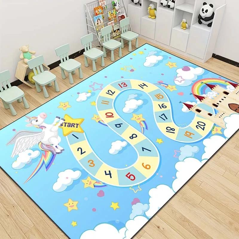 Playful Snakes and Ladders Floor Mat Creative Carpet for Bedroom or Living Room Fun Rug for Dressing Room or Play Area Decor