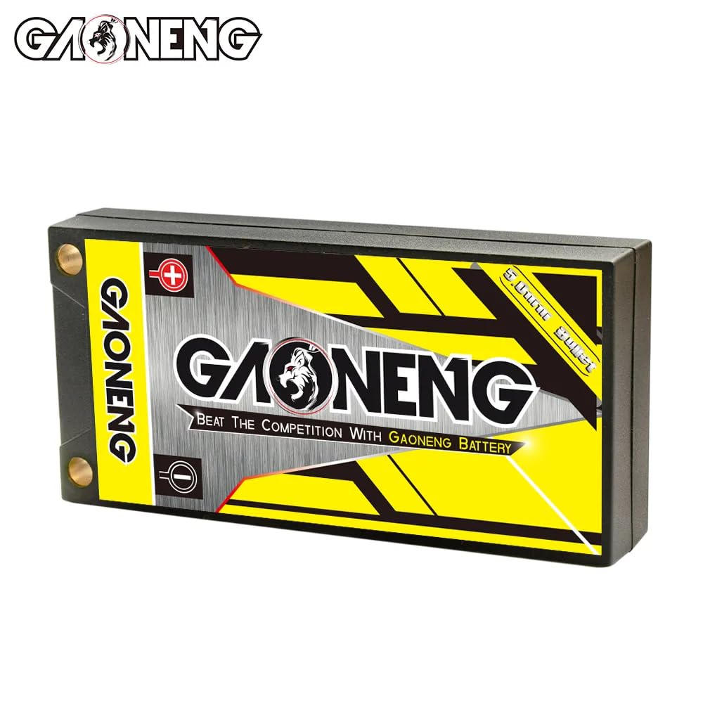 P.D GAONENG GNB Li-Po Battery, High Capacity 2S 7.4V 160C320C 4300mAh with XT60 Plug and 5mm Gold Plug, for RWD, Drift, and Racing 110 Scale RC Cars