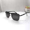 Men & Women Square Sunglasses Polarized Black Metal Frame UV400 Protection High Quality Fashion Shades For Daily Driving Outdoor