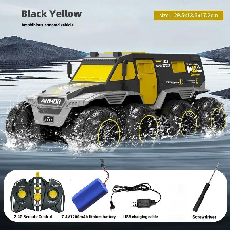 1/14 Amphibious Car 8WD Remote Control Off-Road Vehicle Toy Children's RC Climbing Stunt Cars Racing Armored Car for Boys Gifts