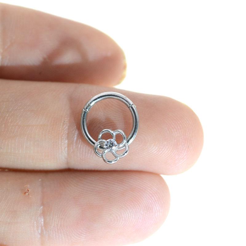 Studs para Piercing de Lábio e Hélix de Aço Inoxidável 316L Pata de Gatinho