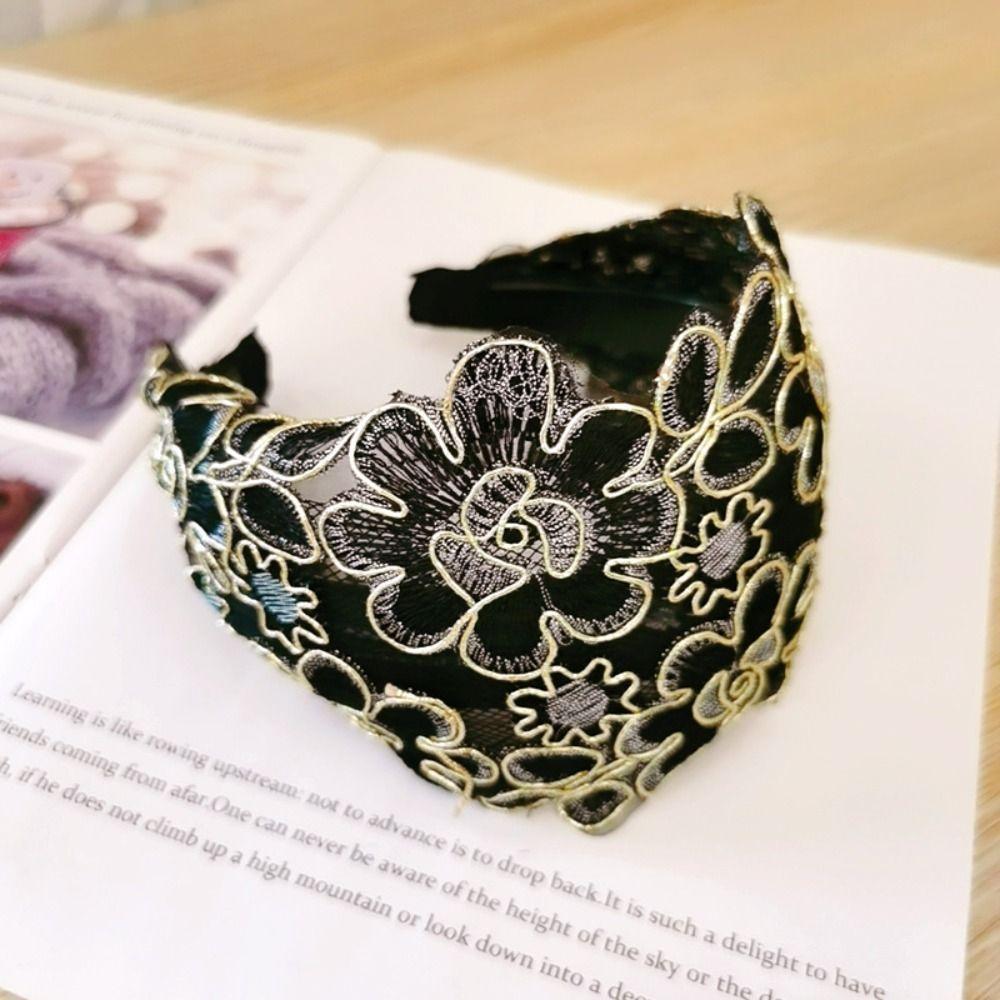 Flower Women Hair Hoop Embroidery Mother Hair Hoop Trendy Korean Head Wrap Female Hairbands