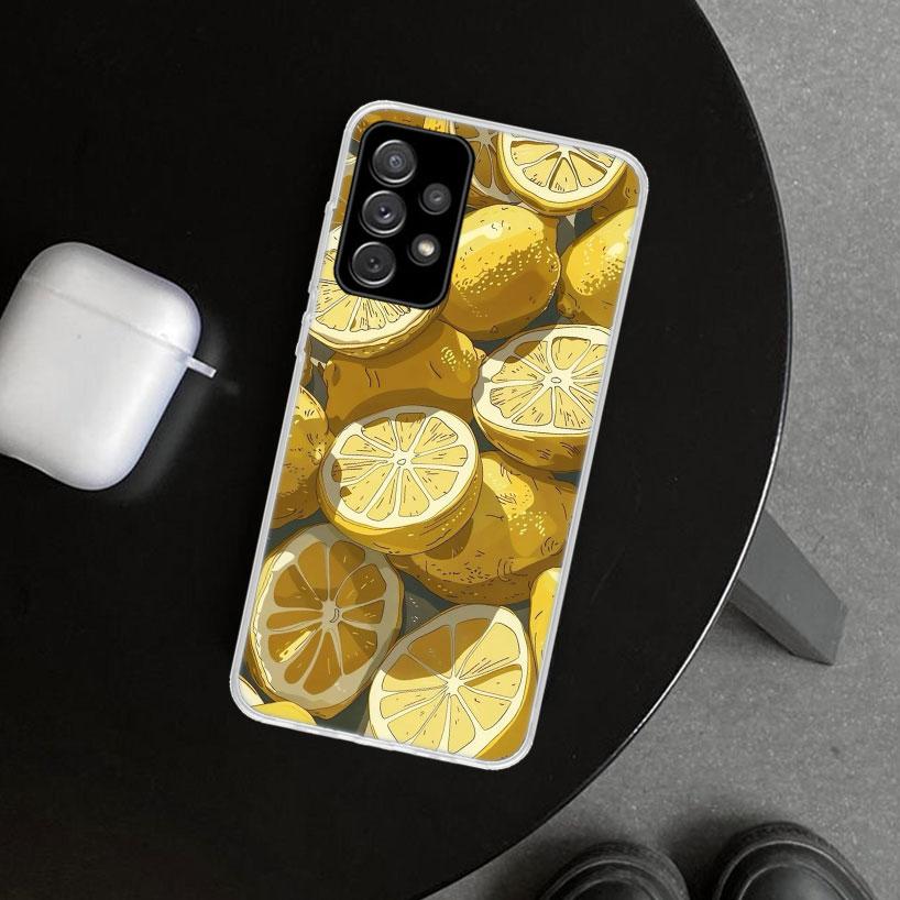 Summer Fruits Lemon Phone Case Cover for Samsung Galaxy A12 A22 A32 A52 A72 A02S A51 A50S A31 A20S A10S Note 20 Ultra 10 Plus Ga