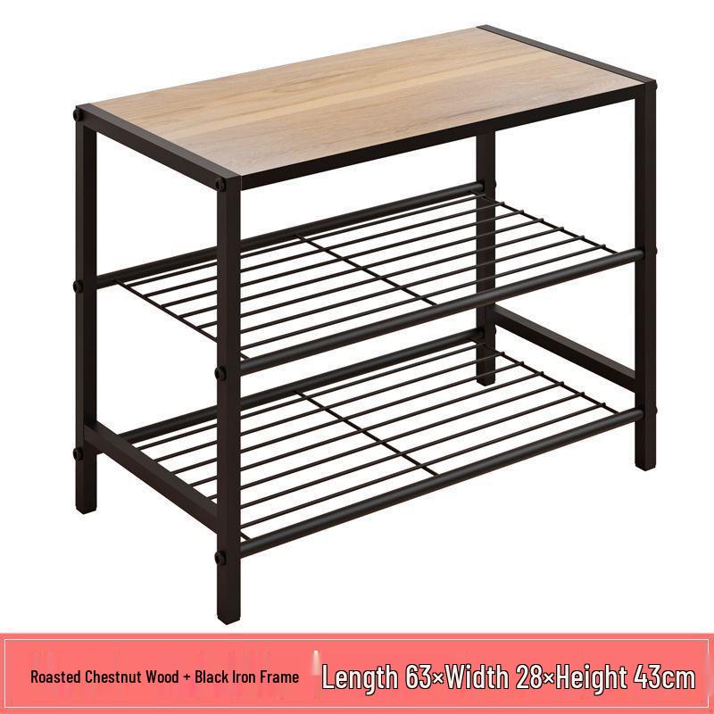 “Wrought Iron Multi-Layer Shoe Rack: Indoor & Outdoor Vertical Shoe Storage Cabinet”