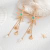 Ingemark Boho Starfish Conch Long Tassel Drop Earrings for Women Trend Creative Beach Vacation Gold Color Earrings Charm Jewelry