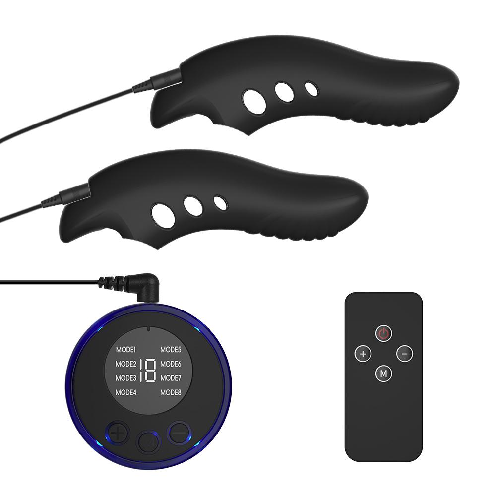 Elektrischer Fingerhülle Stoßdämpfer Klitorisstimulator G-Punkt Vibrator Analplug Buttplug Weibliche Masturbation Orgasmus Sexprodukt