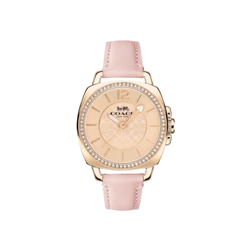 Coach Women's BOYFRIEND Watch, Rose Gold Dial, Pink Leather Strap, 14503981 [Official Import]