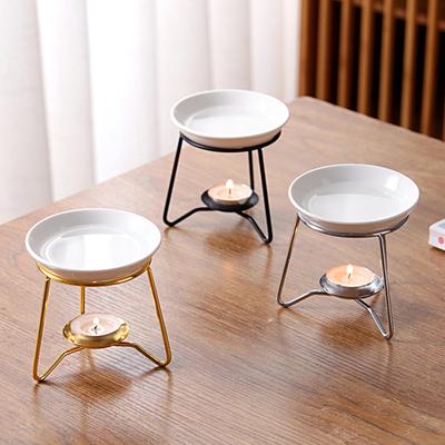 Bruciatore per candele in cera Stile Resistente al calore Elevata stabilità Antiruggine Decorativo semplice Candela di cera in ferro Bruciatore a olio essenziale Tealight