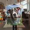 Pitbull and Grass,pattern Flannel Blanket, High Quality Comfortable for All Seasons, Home Decor, Warmth and Comfort, Perfect for Gifts.