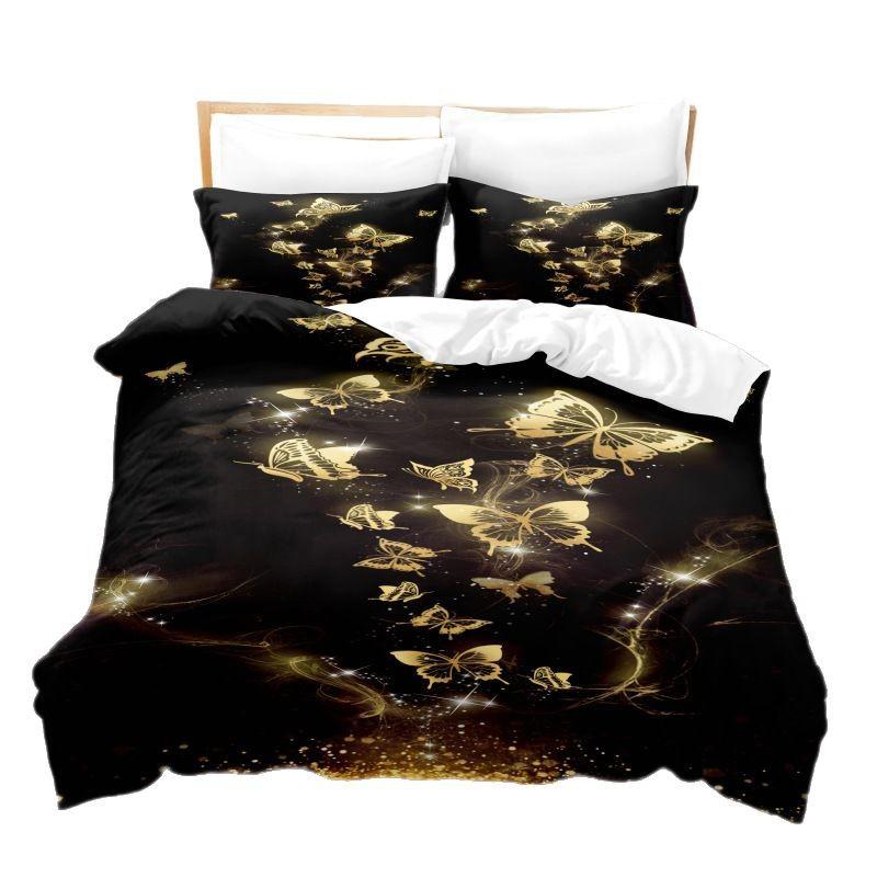 3D Digital Printing Kit Home Textile Quilt Cover Bed Sheet Bedding Three-Piece Set