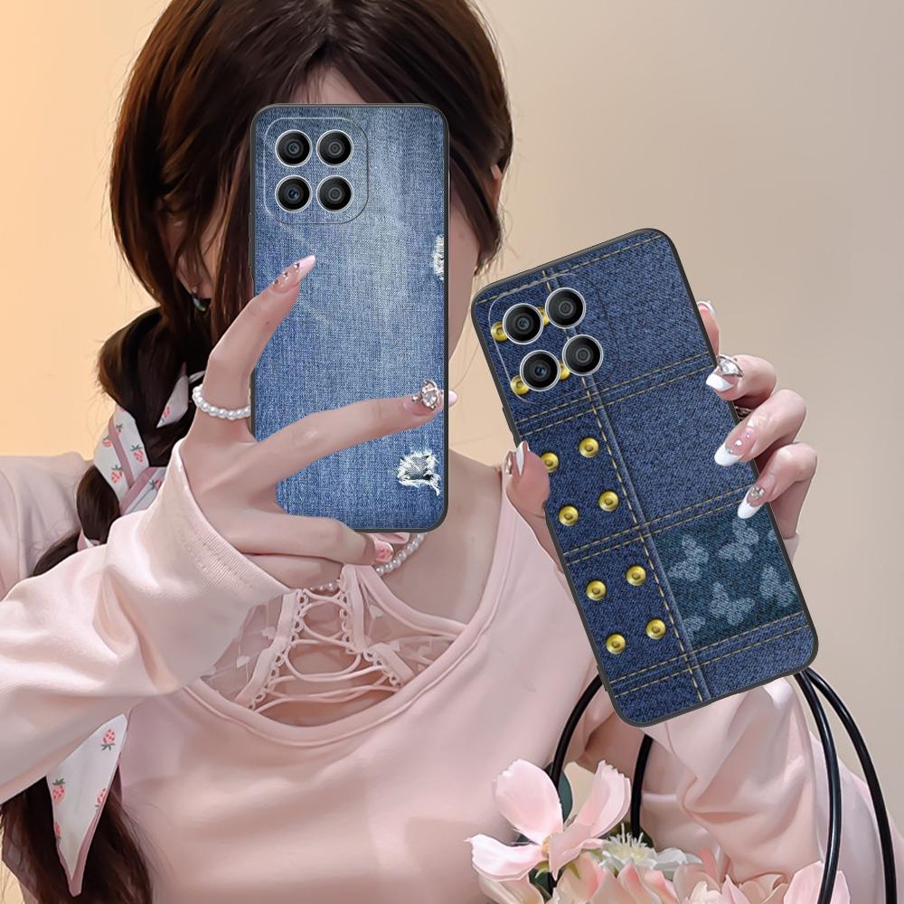 Jeans Texture Mobile Phone Case for Honor 90 80 70 60 50 30 20 10 9 8 7 Pro S SE Lite 5G Colorful Printing Cover Pretty Luxury