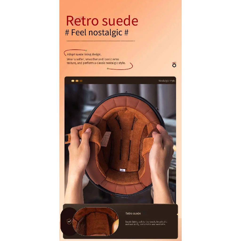 Warm three-quarters retro helmet for men and women motorcycle winter warm cruise American 3/4 half helmet.