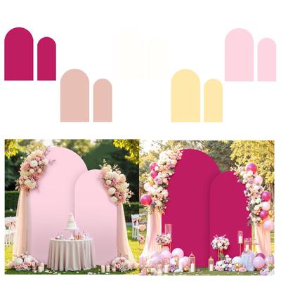 2 Pieces Wedding Arch Backdrop Covers Photography Props Practical Fashion Background Round Top for Ceremony Banquet Decor