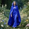 Themed Party Cloak With Adjustable Neck Tied Detail, Lightweight Wizard Hooded Cape For Indoor Outdoor Event