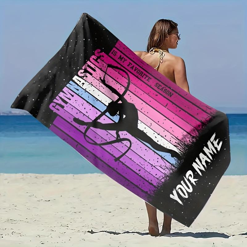 Custom Volleyball Beach Towel Personalized Name Print Soft Quick-Dry Large Bath Towel For Sports Fans Gift
