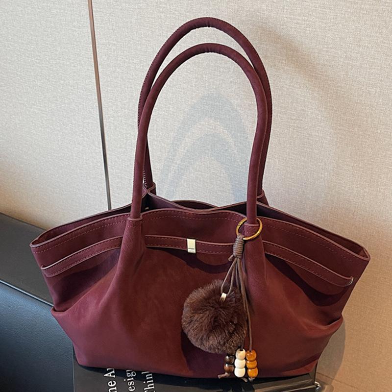 Retro Wildleder Handtasche Tasche Damen Herbst und Winter neu Koreanische Version Nische Pendeln Großraum Schultertasche