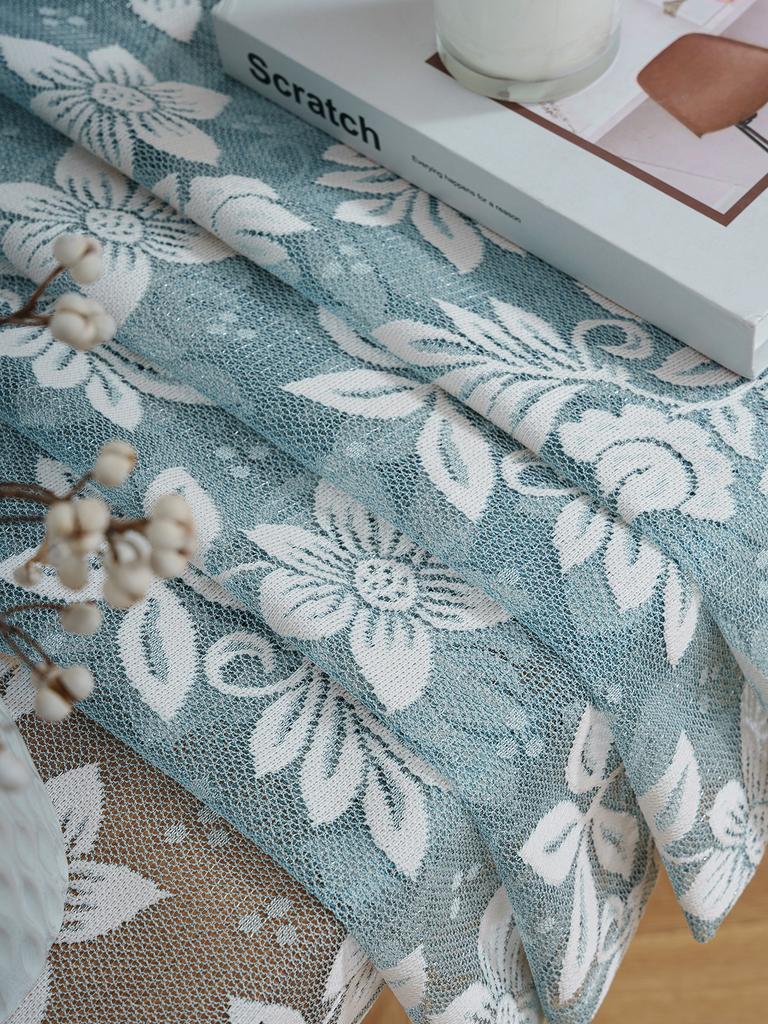 Fresh Floral Bedroom Curtains No Drilling Required French Country Style Window Sheers for Balcony Room Partition