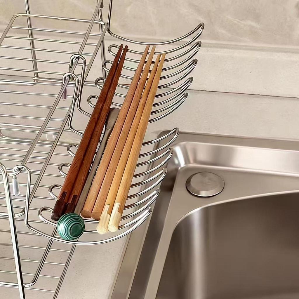 304 Stainless Steel Expandable Hanging Dish Rack for Small Items, Multi-layer Draining and Storage.