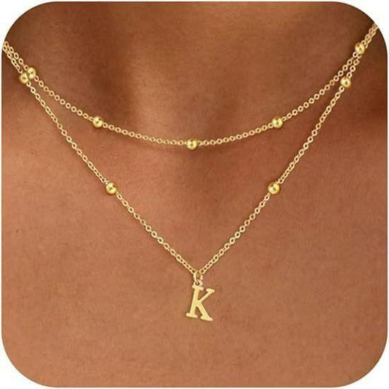 Exquisite 14K Gold Plated Copper Initial Pendant Necklace - Personalized and Fashionable Jewelry