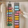 16-Pair Capacity Foldable Hanging Pants Storage Bag, Wardrobe Organizer for Jeans Trousers Shirts