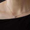 S925 Sterling Silver White Gold Plated Marquise Cut Zirconia Teardrop Clavicle Necklace