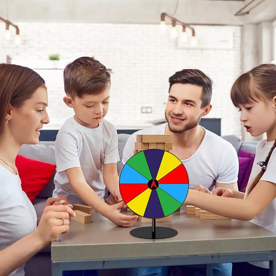 Akrylové duhové výherní kolo s perem 8/10 slotů Stíratelné točící se kolo se stojanem DIY Spinner Ruleta Kolo štěstí Party desková hra Rekvizity