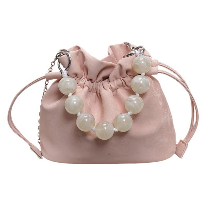 New Chinese Chain Bag Women's 2025 New National Style Beaded Messenger Bag Going Out Small Bag Mobile Phone Bucket Bag