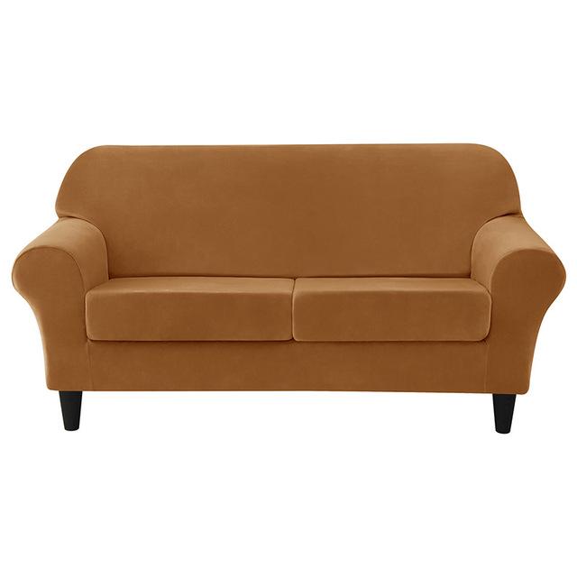 Soft Velvet European Sofa Cover With Seat Cushion Pad Covers For Living Space Home Spandex Fabric Stretch Armchair Couch Furniture Protector
