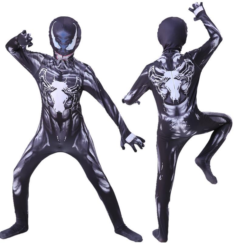 Halloween cos venom 2 massacre begins red venom onesie tights costume spiderman costume hero