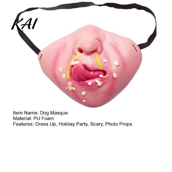 Dog Masque for Halloween Funny Masque, PU Foam Scary Pet Face Costume, Realistic Mouth Cute Dress Up with Elastic Band Up, Holiday Party, Photo Props