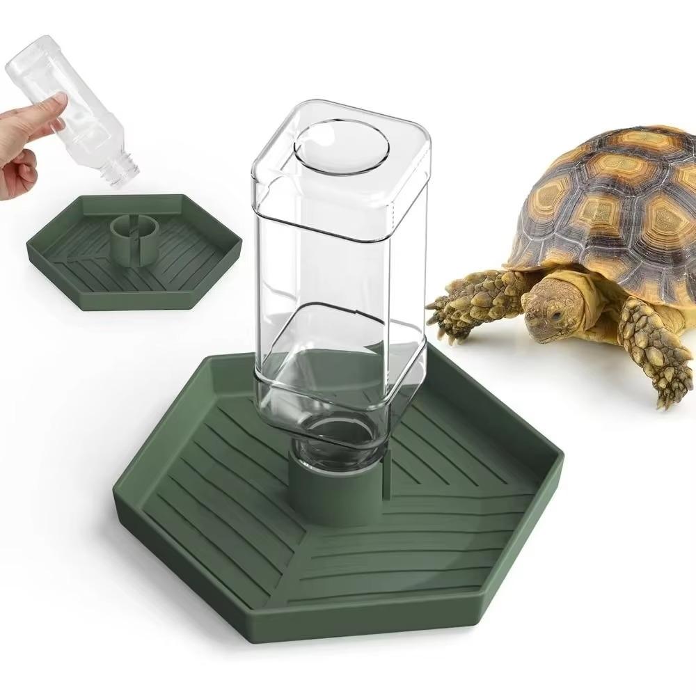 Comedero Automático para Tortugas Antideslizante Dispensador de Agua Reptiles Bebedero para Mascotas Reptiles