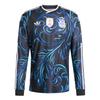 Camisa de Jogo Autêntica de Manga Longa Argentina 26 'Black Lucid Blue Blue Burst' Masculina KB0643