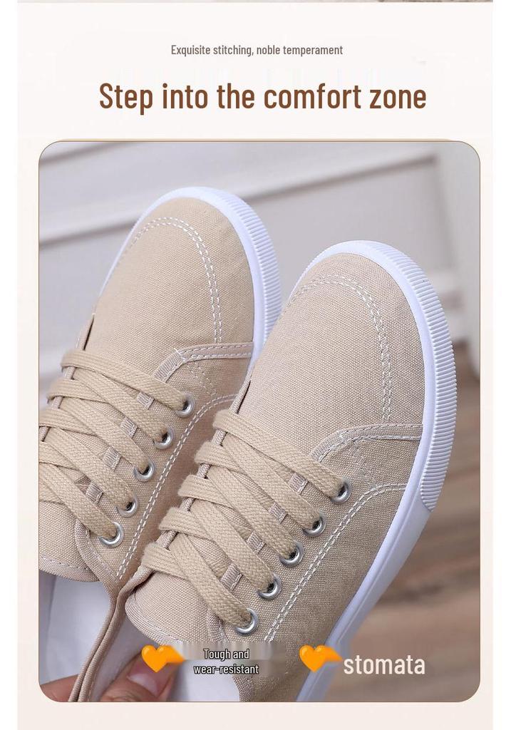 Damen Atmungsaktive Canvas-Schuhe Frühling 2026 - Lässige Sneaker im koreanischen Stil