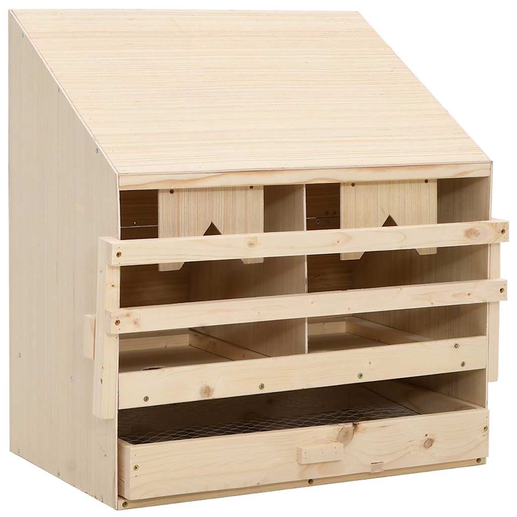 VidaXL Legenest für Hühner 2 Fächer 63x40x65 cm Massivholz Kiefer