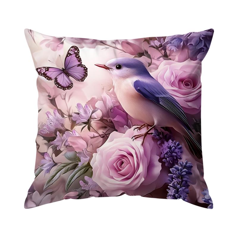 Retro Pink Rose Cushions Pillowcase Printed Polyester 45x45cm Throw Pillow Cover Decorative Sofa Cushion Pillowslip Home Decor