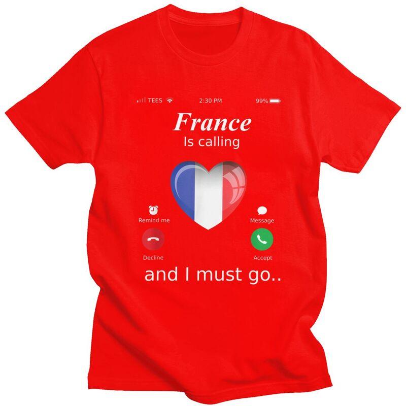 

France Is Calling And I Must Go T Shirt for Men Tshirt Fashion Valentines Day Gift Tee France Flag Tshirt S