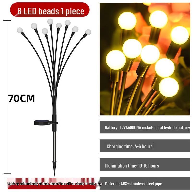 Solar-Powered Waterproof Firefly Garden Lights for Outdoor Villa Courtyard Atmosphere