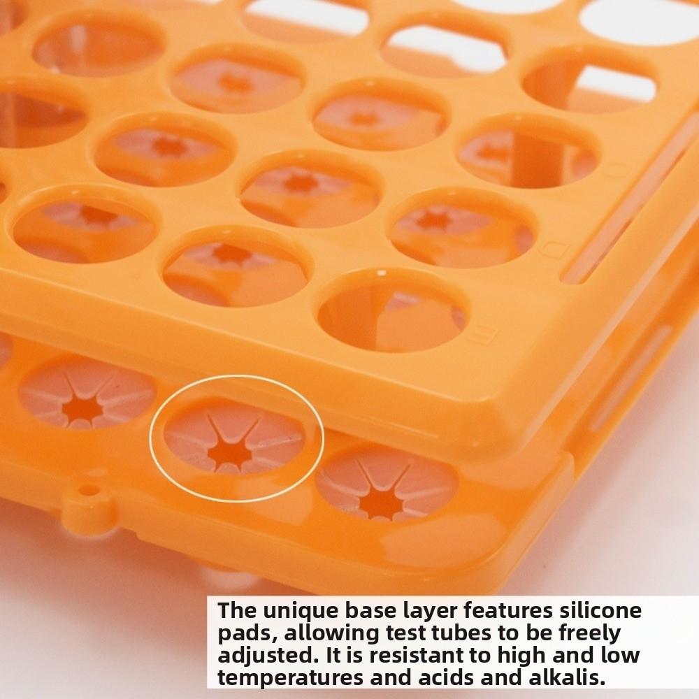 18mm Holes Test Tube Rack 50-Slot Sampling Tube Rack Centrifuge Tube Rack for 5mL 10mL 15mL Tubes