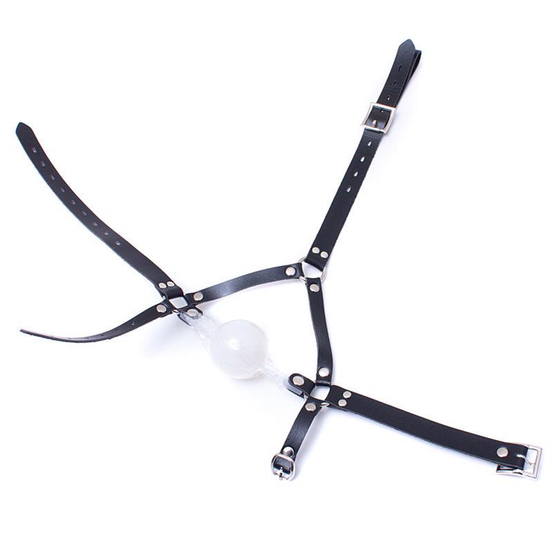 Adult Large Silicone Ball Gag: White Soft Gel Harness for Erotic Mouth Restraint and Oral Play