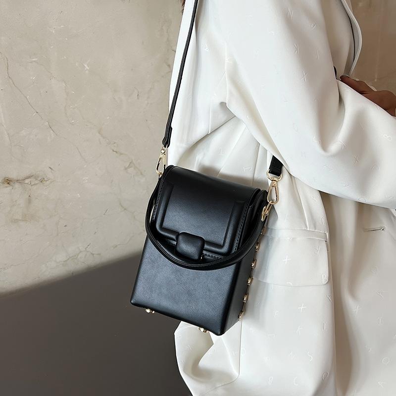 Bolsa Feminina Nova Moda Cor Contrastante Bolsa para Celular Versátil para o Dia a Dia