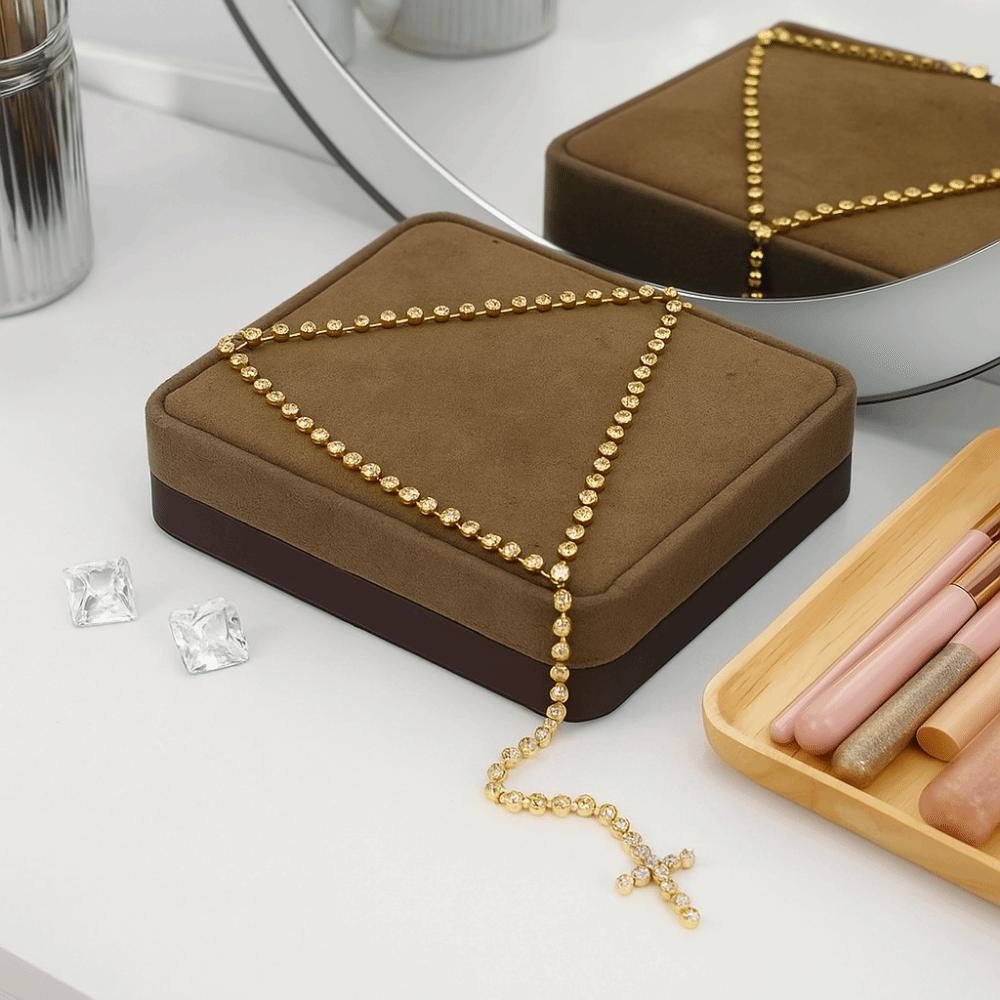 Rhinestones Cross Pendant Necklace Shiny Clavicle Chain Multilayer Rhinestones Necklace Girls