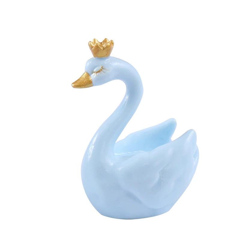 Mikro-landskap Små ornamenter Søte tegneserie svaner Mikro-landskap Små ornamenter Resin-tilbehør