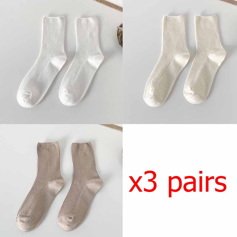 

1/3/4/6 пар женских однотонных носков средней длины весна и осень корейская версия универсальные носки-гольфы Ins трендовые спортивные носки 3 pairs