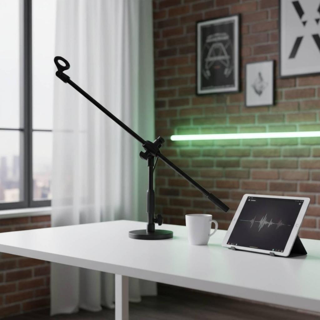 Mic Stand Pole Reach Adjustable Vocal Pickup Rod Extendable Height Microphones