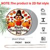 2D Flat, 1pc Vintage Thanksgiving Aluminum Metal Wall Decor - Happy Thanksgiving Day Sign with Red Turkey, Pumpkins & Fall Leaves, Retro Farmhouse